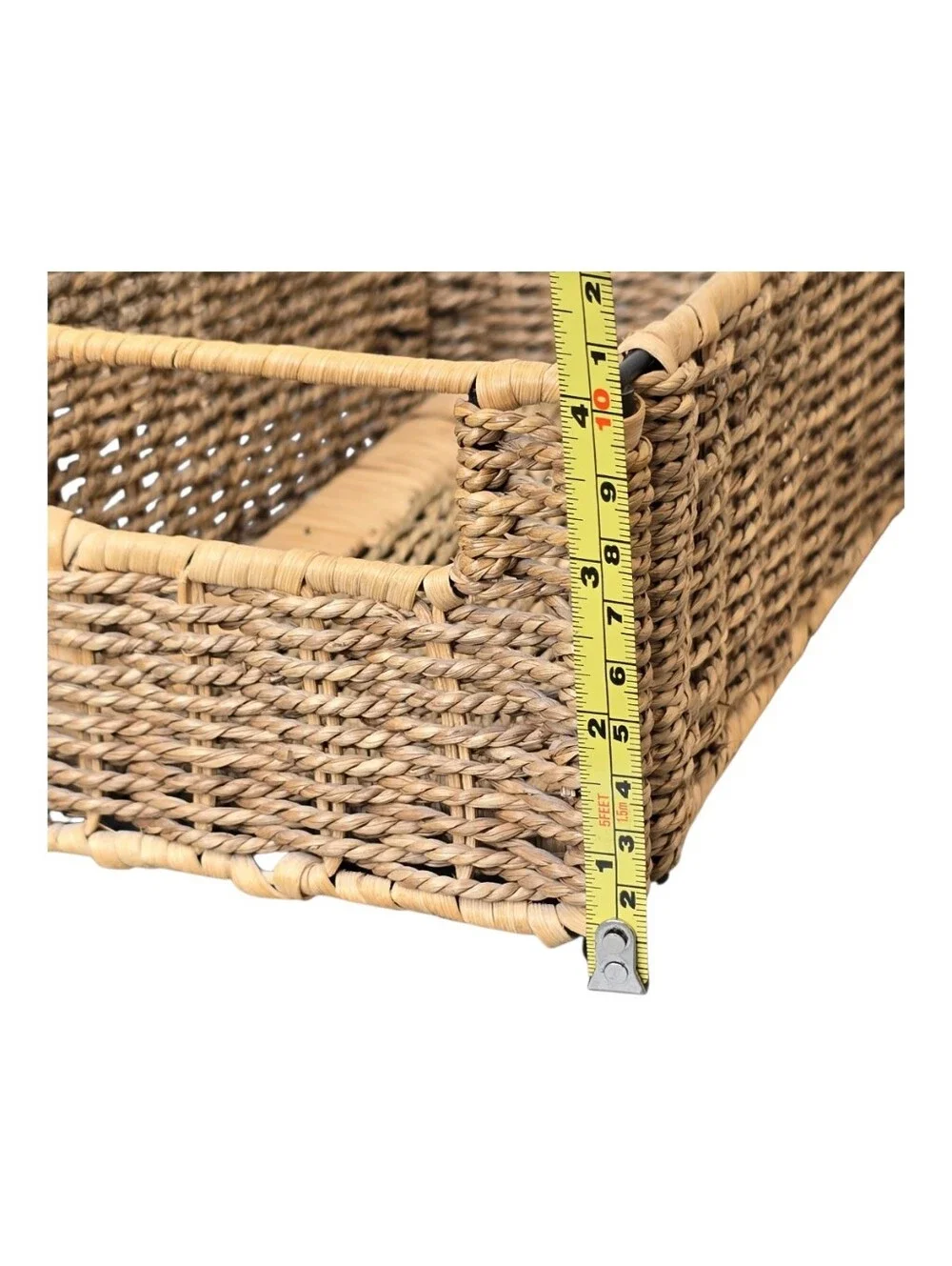 Natural Small Woven Seagrass Storage Baskets With Handles - Set of 3